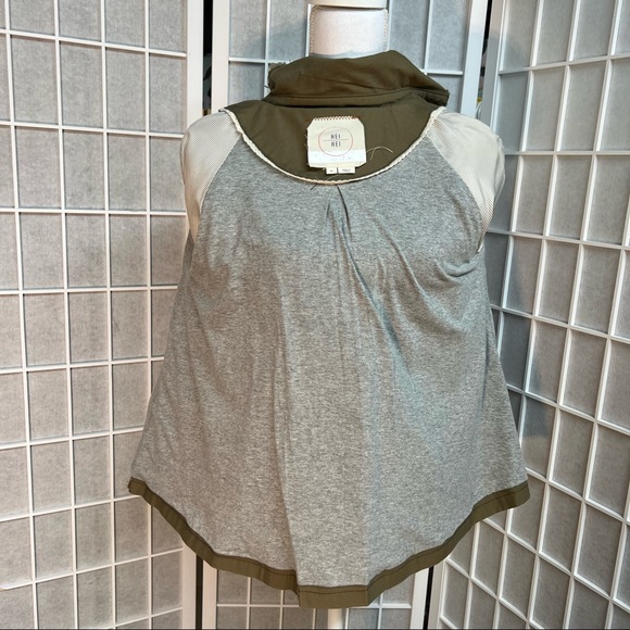 Anthropologie Hei Hei Olive Green Utility Cream Sequin 3/4 Sleeves Jacket - Picture 9 of 9